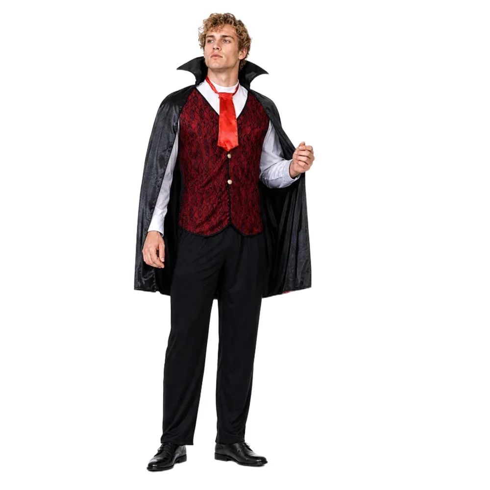 Adult Vampire Costume Men's Medieval Gothic Costume Set Suitable for Halloween Parties Movie Theme Cosplay Costume