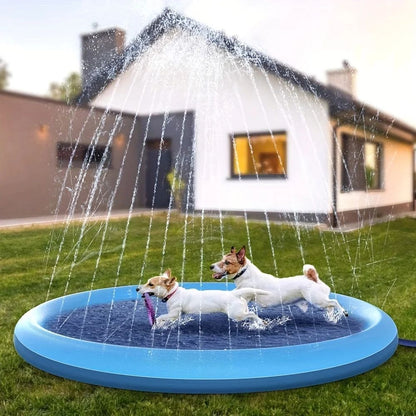 Piscina Inflável para Cães Tapete Aspersor para Cães Tapete de Resfriamento para Cães Brinquedo Interativo para Cães Chafariz Almofada de Aspersão para Animais de Estimação