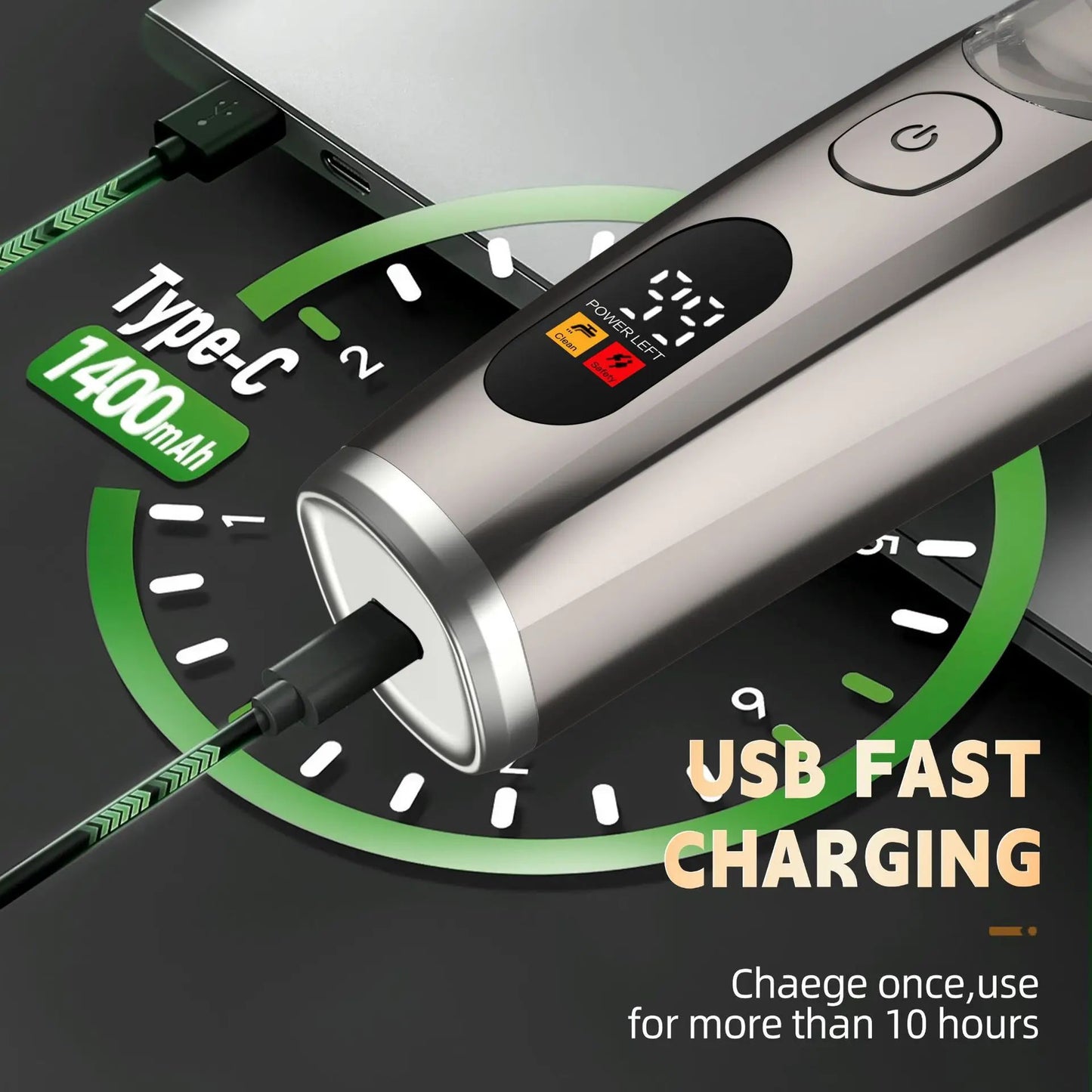 Vacuum Beard Trimmer for Men, Adjustable Length with 2 Comb (1-20mm), Electric Vacuum Trimmer for Beard, Mustache, Stubble