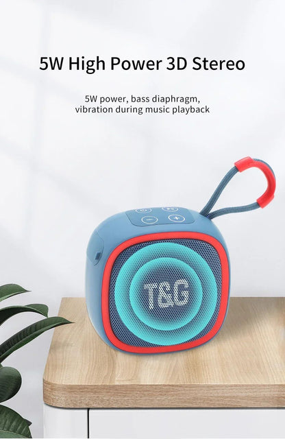 Caixa de som Bluetooth T&G TG659 Mini Sem Fio Potente à Prova D'água TWS Bluetooth 5.3 com Alto-falante HIFI e Suporte para Cartão TF e Rádio