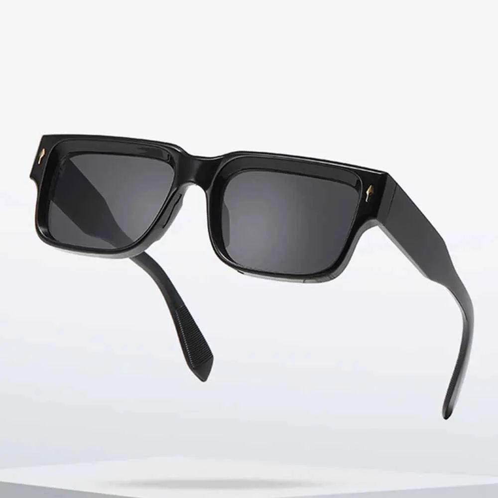 JNPCXI Óculos de Sol Retrô Quadrados Femininos Listras de Leopardo Sombras UV400 Rebites da Moda Masculinos Óculos de Sol Transparentes Gradiente