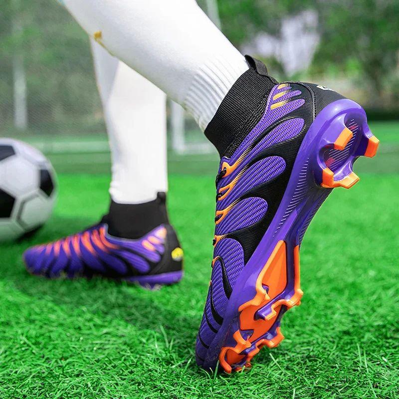 Men Match Non Slip Football Boots Cleats Indoor Outdoor Soccer Shoes Sport Training Long Spikes FG/TF Boys Futsal Comfortable