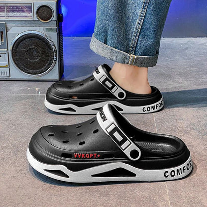 New fashion sandals Men's EVA casual comfortable hole garden shoes outdoor men's beach sandals indoor home unisex slippers