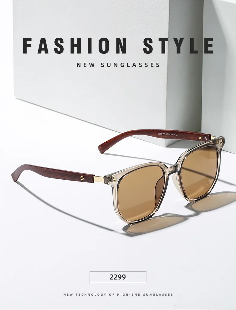 Retro Sunglasses For Men Fashion square Glasses Vintage Sun Glasses Women Luxury Wood Anti-Blu-Ray Lens Eyewear UV400