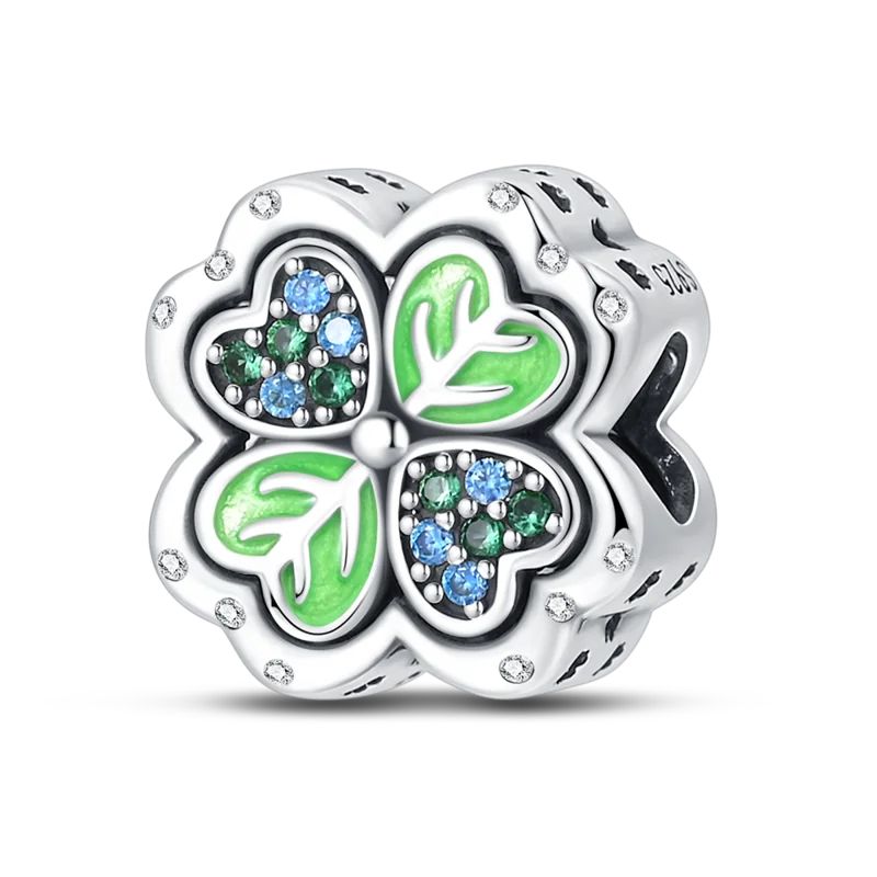 925 Sterling Silver Green Series Flower Tree Apple Pendant DIY Fine Beads Fit Original Charms Bracelet Women Jewelry Diy