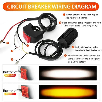 Super Bright Motorcycle LED Explorers Headlight Projector Fisheye Lens LED Moto Fog Auxiliary Motorcycle Headlight