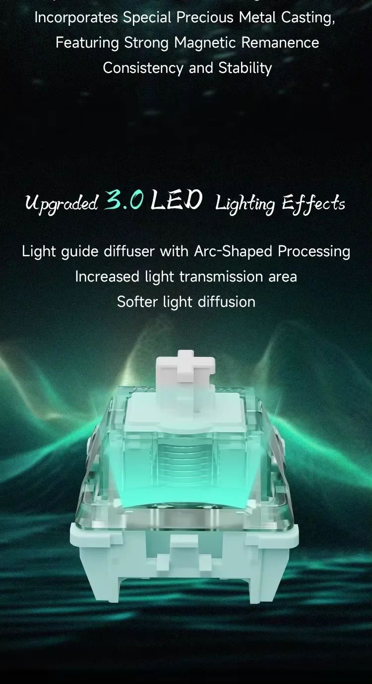 GATERON Magnetic Jade Pro Switch Linear Ajustável Teclado Mecânico Magnético Personalizado Jogos Magnéticos Chaves Hifi Keystroke
