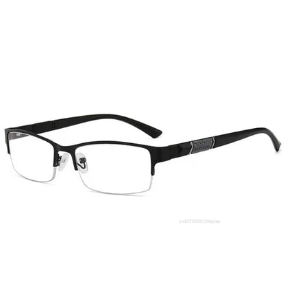 Óculos de Leitura Masculino de Metal Anti Luz Azul para Negócios Hipermetropia Óculos de Leitura Dioptria 0 +1.0 +1.5 +2.0 +2.5 +3.0 +3.5 +4.0