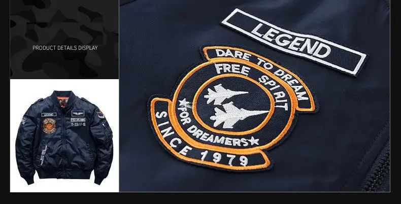 Winter Hip Hop Thick Warm Jacket Men High Quality Military Motorcycle Ma-1 Aviator Pilot Coats Male Baseball Bomber Jacket