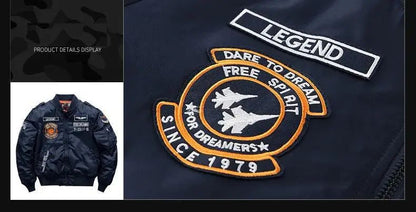 Winter Hip Hop Thick Warm Jacket Men High Quality Military Motorcycle Ma-1 Aviator Pilot Coats Male Baseball Bomber Jacket
