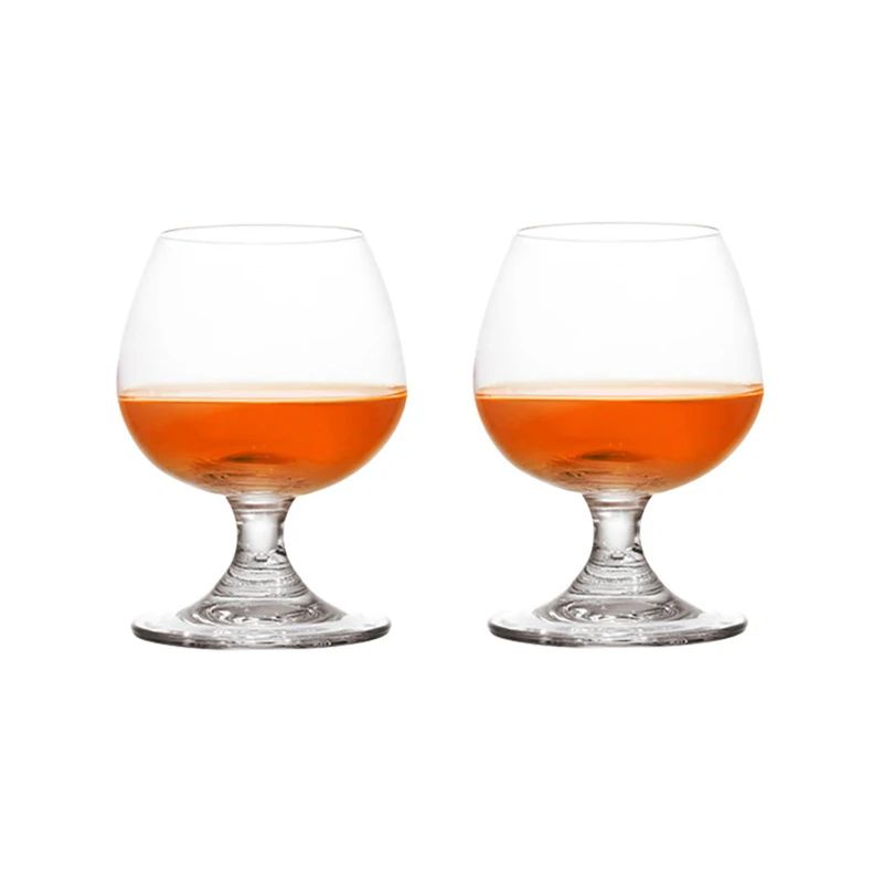 Conjunto 2 Peças 255ml Copo de Vinho Tinto Curto com Pé Conjunto Taças de Coquetel de Vinho Estrangeiro para Bar Copo de Conhaque Transparente Utensílios de Vinho