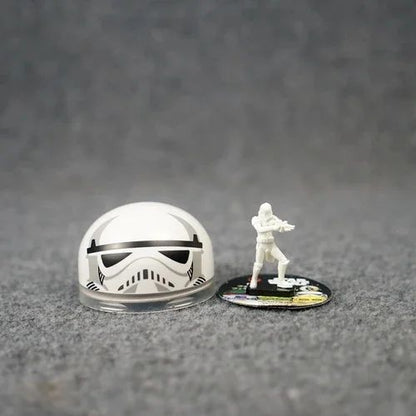 Cápsula Star Wars Darth Vader Stormtrooper Imperial Yoda R2-D2 C-3PO Bonecos de Ação Enfeites de Mesa Brinquedos Colecionáveis Presentes