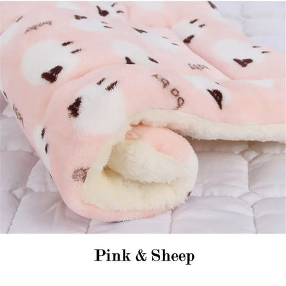 Tapete para Animais de Estimação Espessado Outono/Inverno Canil Quente Manta para Gatos/Cães Tapete Antiderrapante de Flanela Macia de Algodão para Cães Pequenos e Grandes