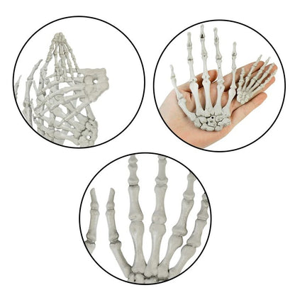 1 Pair Of Halloween Skeleton Hands Haunted House Bar Party Plastic Horror Props Dummy Hands Bones Halloween Scene Decor Supplies