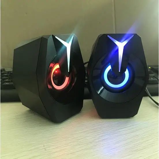 Caixa de Som Mini USB Preta com Fio para Jogos e Música 2.0 para Desktop Laptop PC