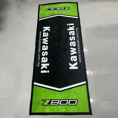 Garage Mat Motorcycle Carpet Racing Cool Moto Display Kawasaki Carpet for Kawasaki Motorcycle Area Rug Anti-slip Floor Decor Rug