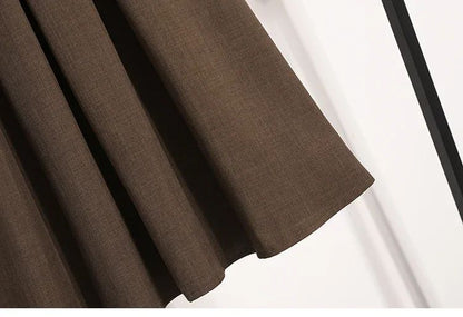 Solid Color Versatile Medium Length Skirt Pleated Plus Size A-Line Maxi Gown Cover Hip Spring Summer 2025 New Half-length Skirt