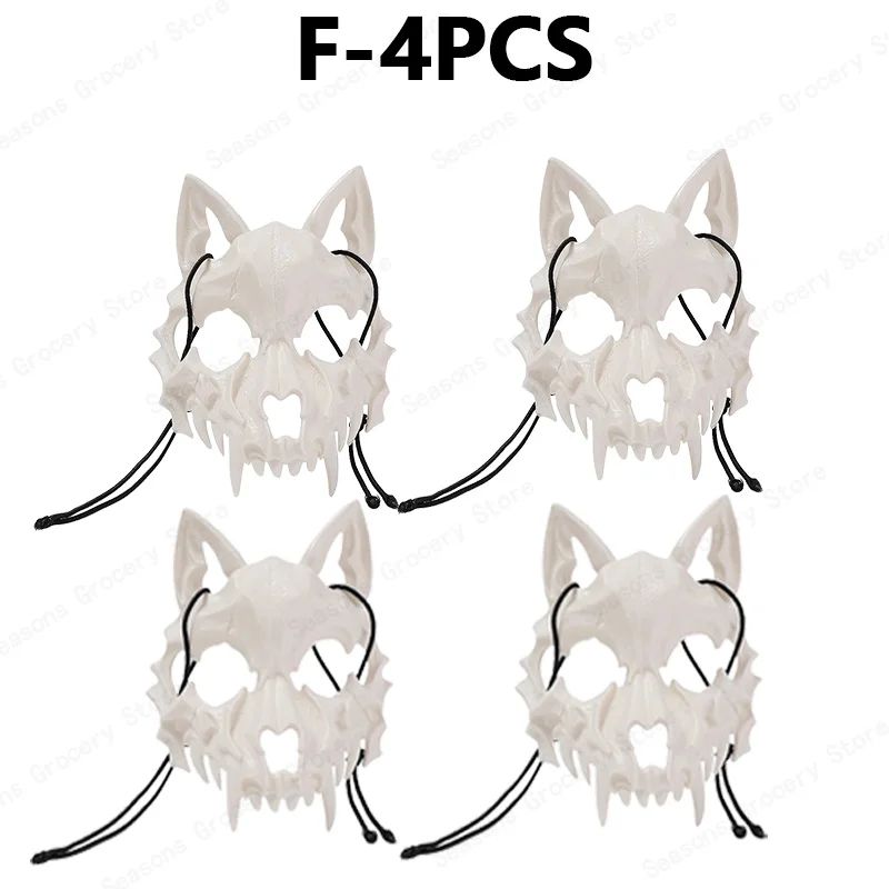 Halloween Half Face Mask Popular Dragon God Fierce Tiger Night Dog Man Wolf Costume Skull Performance Mask Mask Deadpool Terror