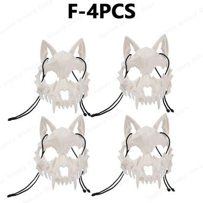 Halloween Half Face Mask Popular Dragon God Fierce Tiger Night Dog Man Wolf Costume Skull Performance Mask Mask Deadpool Terror