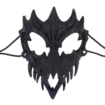 Halloween Skull Mask Long Teeth Demon Skeleton Half Face Cosplay Party Mask Scary Horror Wolf Dragon Tiger Costume Accessory