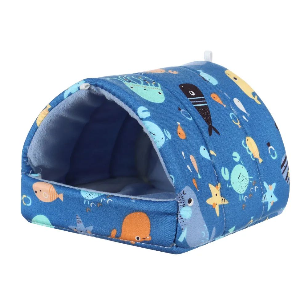 Inverno Bonito Desenho Animado Coelho Esquilo Mini Gaiola Ninho de Porquinho-da-Índia Pequenos Animais Ratos de Estimação Cama Casa de Hamster Quente Macia