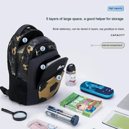 Mochila Infantil Menino Futebol Escolar Anime para Crianças Adolescentes Viagem Mochila Escolar