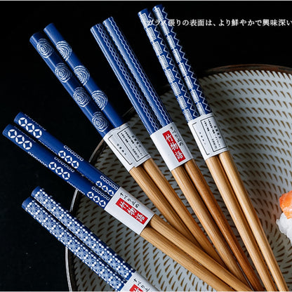 5 pares de pauzinhos japoneses para sushi, antiderrapantes, reutilizáveis, chineses, utensílios de mesa, presente, ferramentas de cozinha