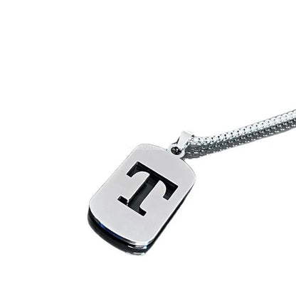 Colares de pingente de aço inoxidável com letra inicial A-Z da moda punk para homens e mulheres, atacado, joias, colar, joias góticas