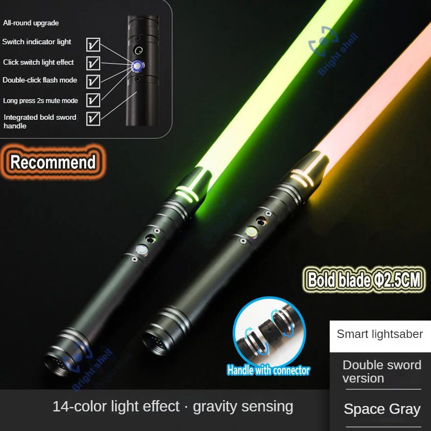 Metal Lightsaber Sword Toys RGB Light Saber 15Color Change Kids Soundfonts Force FX FOC Blaster Toys Jedi Sword Gift