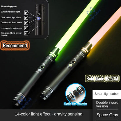 Metal Lightsaber Sword Toys RGB Light Saber 15Color Change Kids Soundfonts Force FX FOC Blaster Toys Jedi Sword Gift