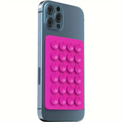 Tapete de Silicone com Sucção para Celular, Suporte de Parede Multifuncional com Ventosa, Quadrado Antiderrapante, Suporte de Celular de Lado Único, Adesivo Traseiro