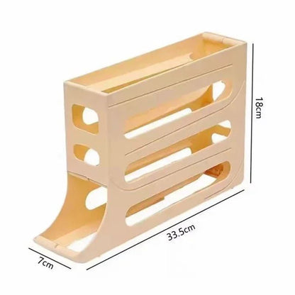 Refrigerator egg storage box, 4 layers, automatic rolling egg rack, kitchen refrigerator egg dispenser, refrigerator storage box
