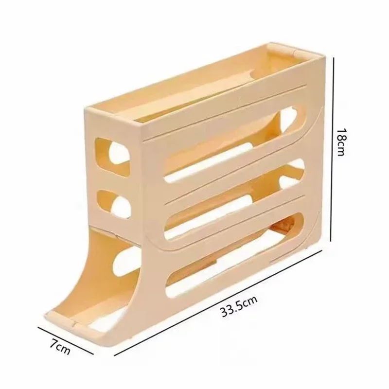 Refrigerator egg storage box, 4 layers, automatic rolling egg rack, kitchen refrigerator egg dispenser, refrigerator storage box