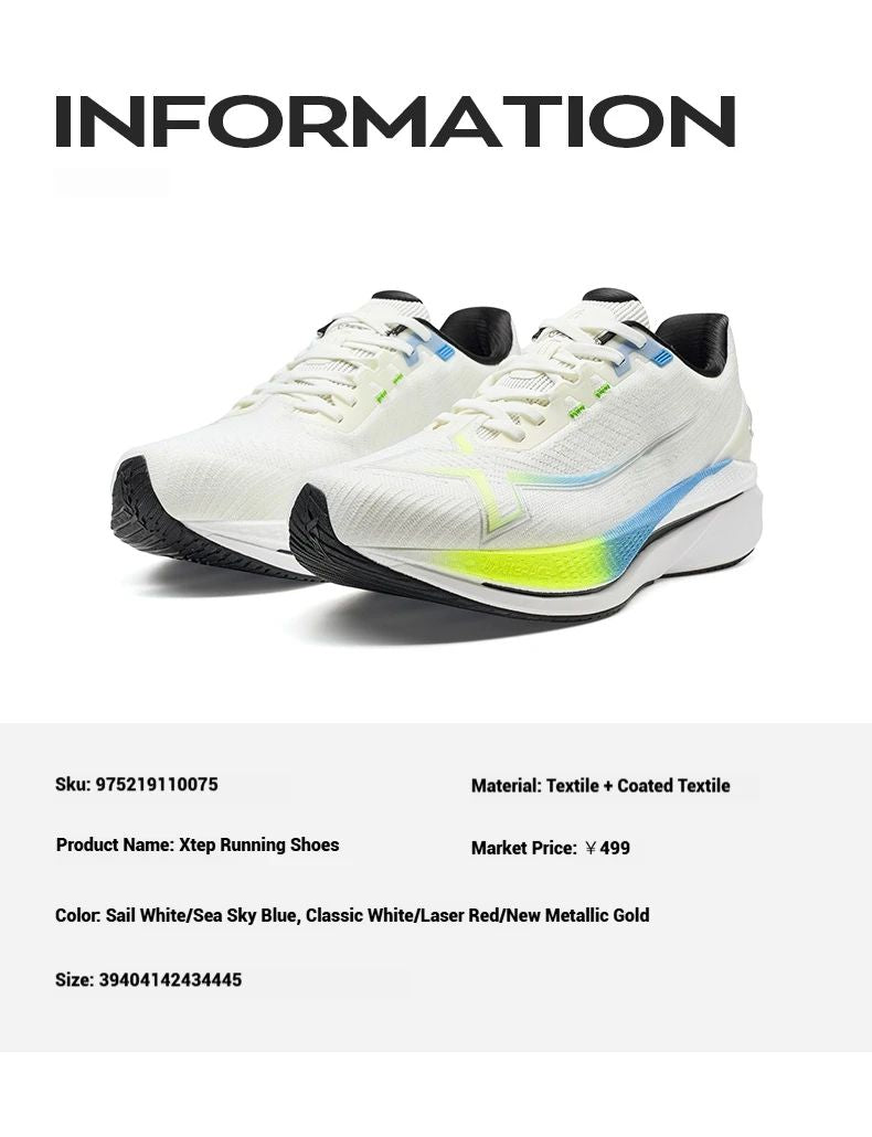 Xtep Tancheng Lite 2.0 MAX Men's Running Shoes for Absorption Soft Cushioning Shock Breathable Non-Slip Sneakers 975219110075