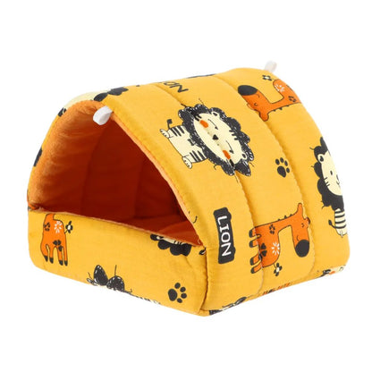 Inverno Bonito Desenho Animado Coelho Esquilo Mini Gaiola Ninho de Porquinho-da-Índia Pequenos Animais Ratos de Estimação Cama Casa de Hamster Quente Macia