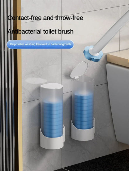Disposable Toilet Brush Wall-Mounted Cleaning Tool for Bathroom Replacement Brush Head Toilet Cleaning Brush Set Wc Accessories