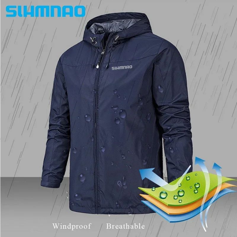 Capa de Chuva Impermeável de Pesca 2025 para Homens, Capa de Chuva para Ciclismo, Jaqueta Corta-Vento, Roupas de Montanhismo, Casaco de Primavera e Outono