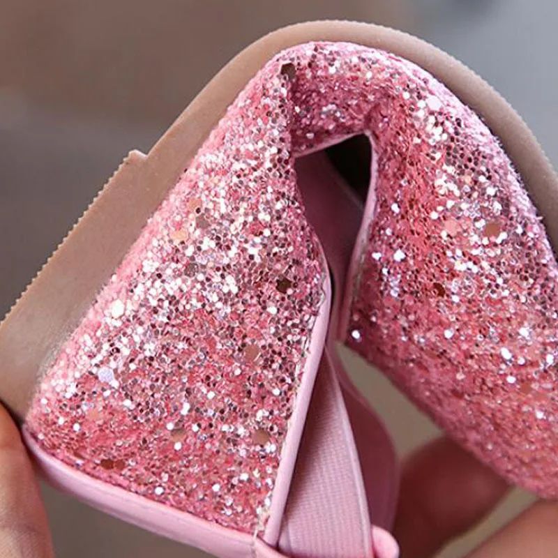 2025 Girls Ballet Flats Dance Party Girls Shoes Fashion Crystal Shoes Bling Princess Performnce 5-12 Years Kids Shoes CSH1173