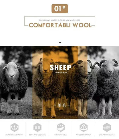 Overcoat 4XL Autumn Winter Mens Wool Trench Coats Fashion Middle Long Jacket Male Double Collar Zipper Coat Windbreak Woolen