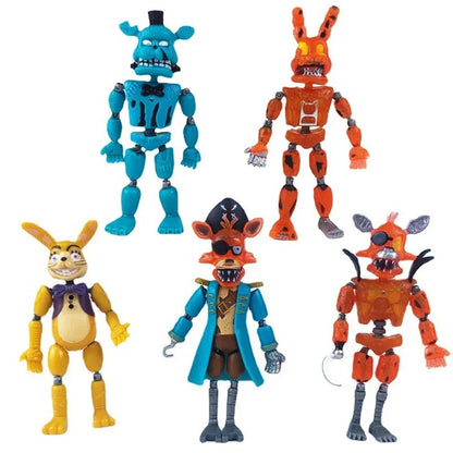 5-6 unidades/conjunto FNAF Security Breach Bonecos de Ação Articulados Destacáveis Bonnie Foxy Fazbear Urso Brinquedos de Boneca