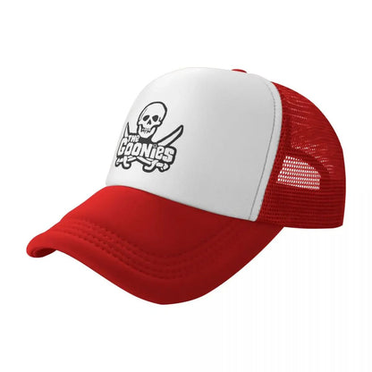 Bonés de Beisebol The Goonies Fashion Sun Caps Chapéu Caveira e Ossos Cruzados Bonés de Sol Respiráveis Bonés Snapback Atacado Novo Boné Trucker