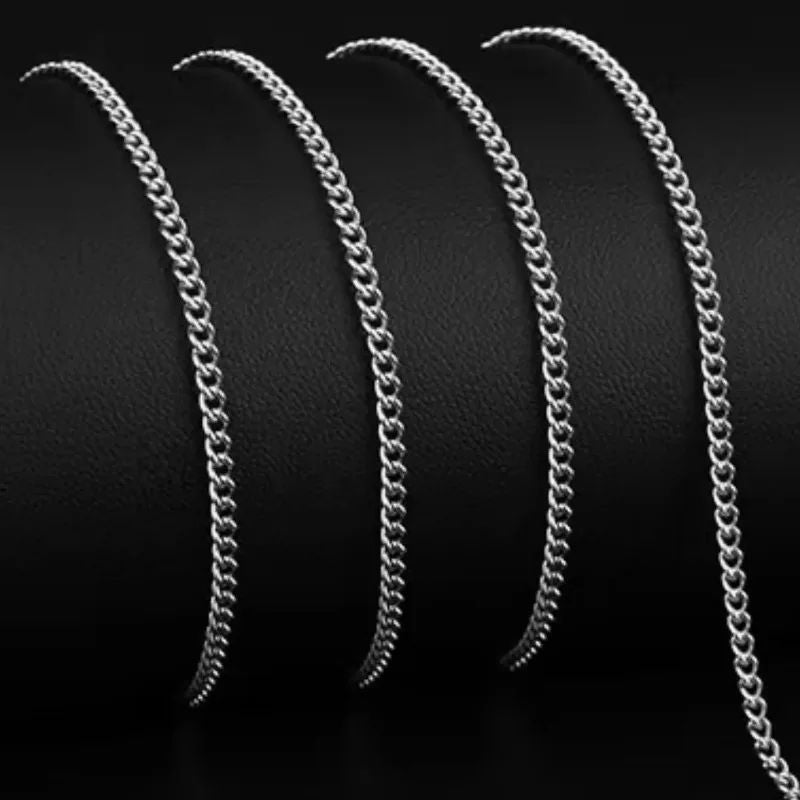 Colar Corrente Cubana Masculina 3mm Colar Simples de Aço Inoxidável Joias de Aço Titânio da Moda Acessórios da Moda Presentes de Festa