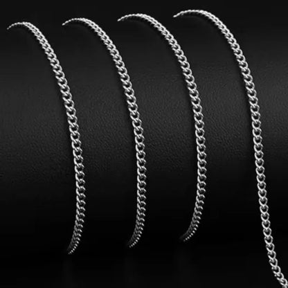 Colar Corrente Cubana Masculina 3mm Colar Simples de Aço Inoxidável Joias de Aço Titânio da Moda Acessórios da Moda Presentes de Festa