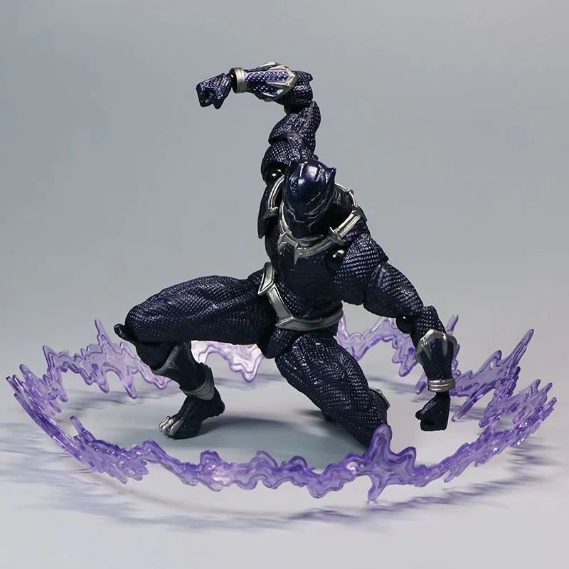 Amazing Yamaguchi Black Panther Action Figure Collection Model 15cm Kaiyodo Revoltech #030 Marvel T Challa Movable Figurine Toys