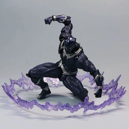 Amazing Yamaguchi Black Panther Action Figure Collection Model 15cm Kaiyodo Revoltech #030 Marvel T Challa Movable Figurine Toys
