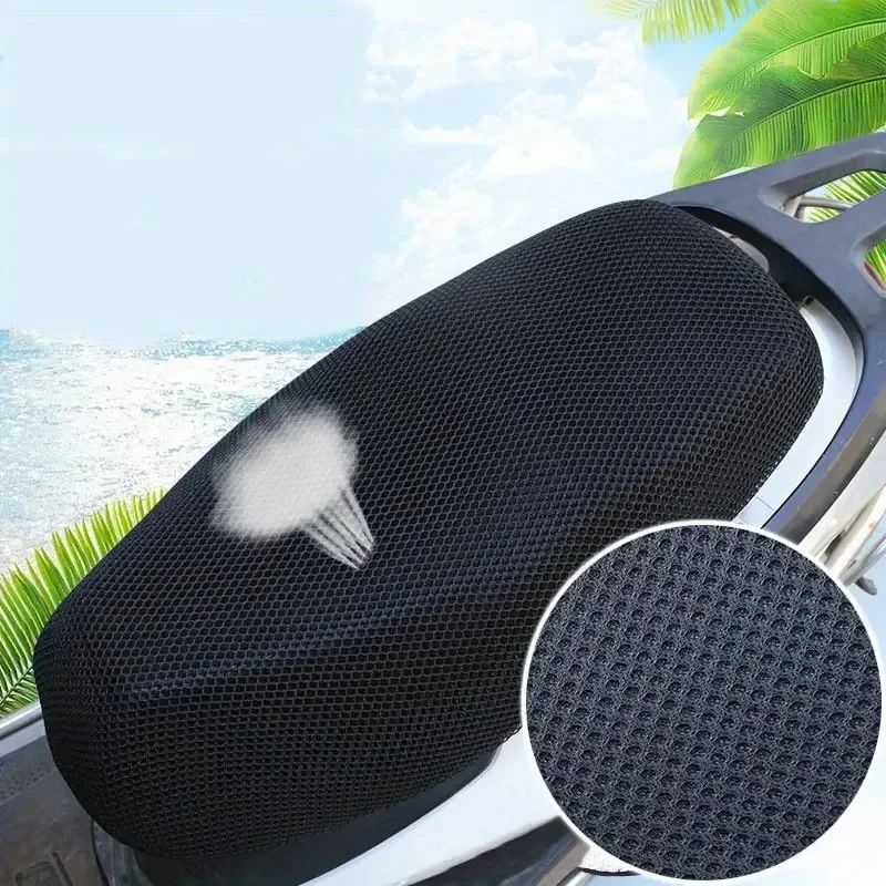 Capa de Assento de Motocicleta - Tela de malha respirável espessa para scooters, motocicletas, protetor solar, almofadas de assento de poliéster para motocicleta