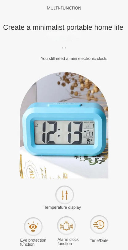 Desk Decorations Table Clock Bedroom Decoration Led Digital Alarm Clock Data Times Calendar Electronic Multi-function Desktop