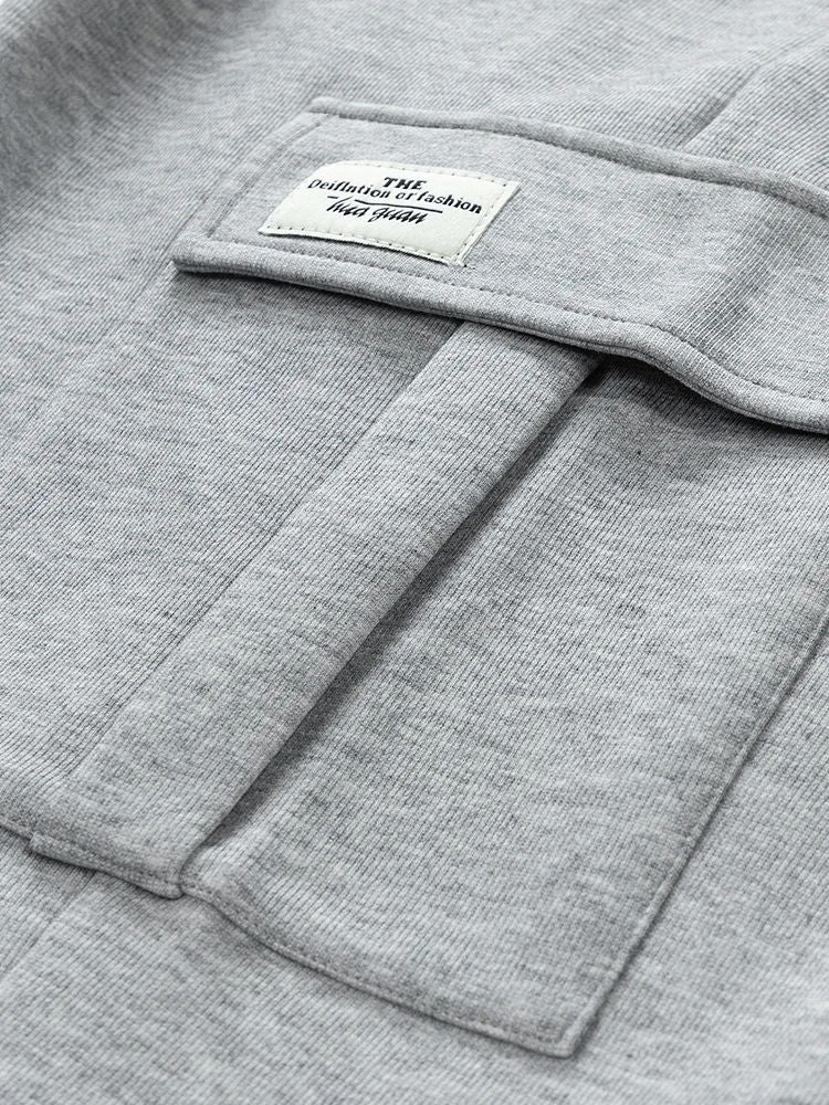 2024 New Sweatpants Men Multi-Pockets Drawstring Cotton Casual Wide Pants Male Loose Straight Trousers Large Size 8XL