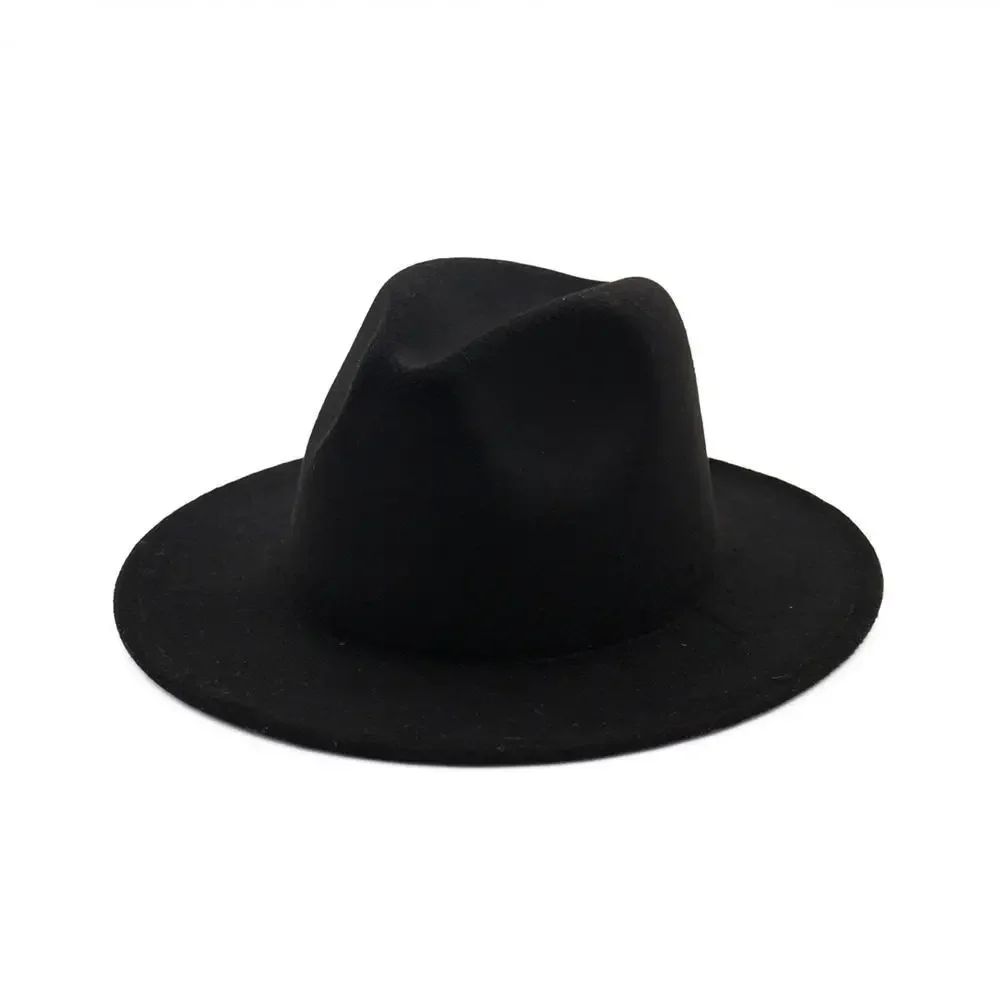 Chapéu Fedora de Feltro de Lã Novo para Mulheres e Homens, Elegante para Outono Inverno, Chapéus de Inverno para Senhoras e Cavalheiros, Casamento, Igreja, Jazz, 55-60CM Gorros