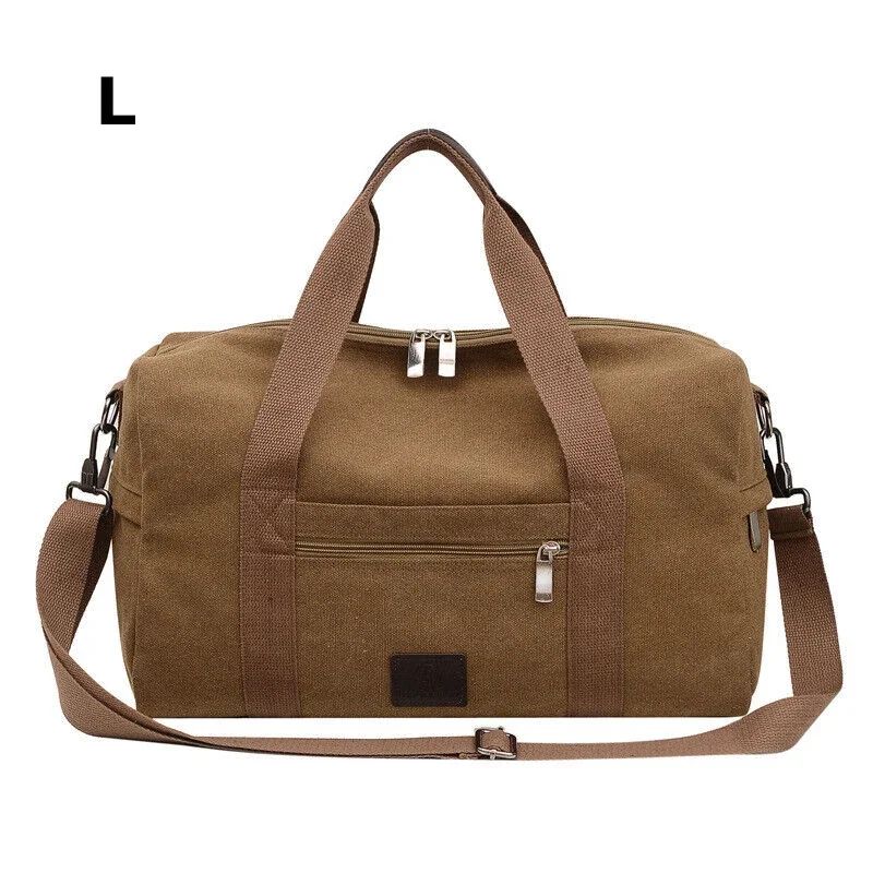 Men Large Capacity Canvas Baglarge Gym Sports Bag Cabin Holdall Duffle Shoulder Travel Weekend Bag Short-Distance Travel Package